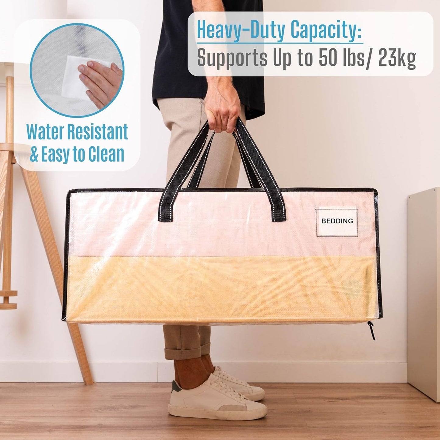 VENO 2 Pack Moving Bags Extra Large Storage Bags for College Move-In, Heavy-Duty Storage Totes