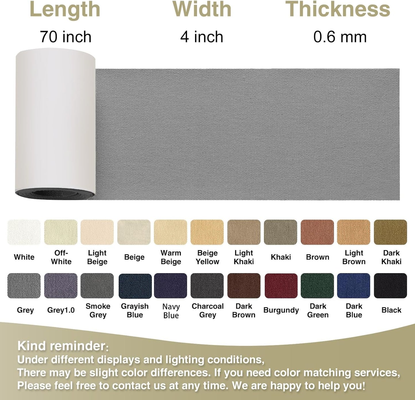 Canvas Repair Tape 4×70 Inch Waterproof Self-Adhesive Fabric Repair Patch for Repairing Boat