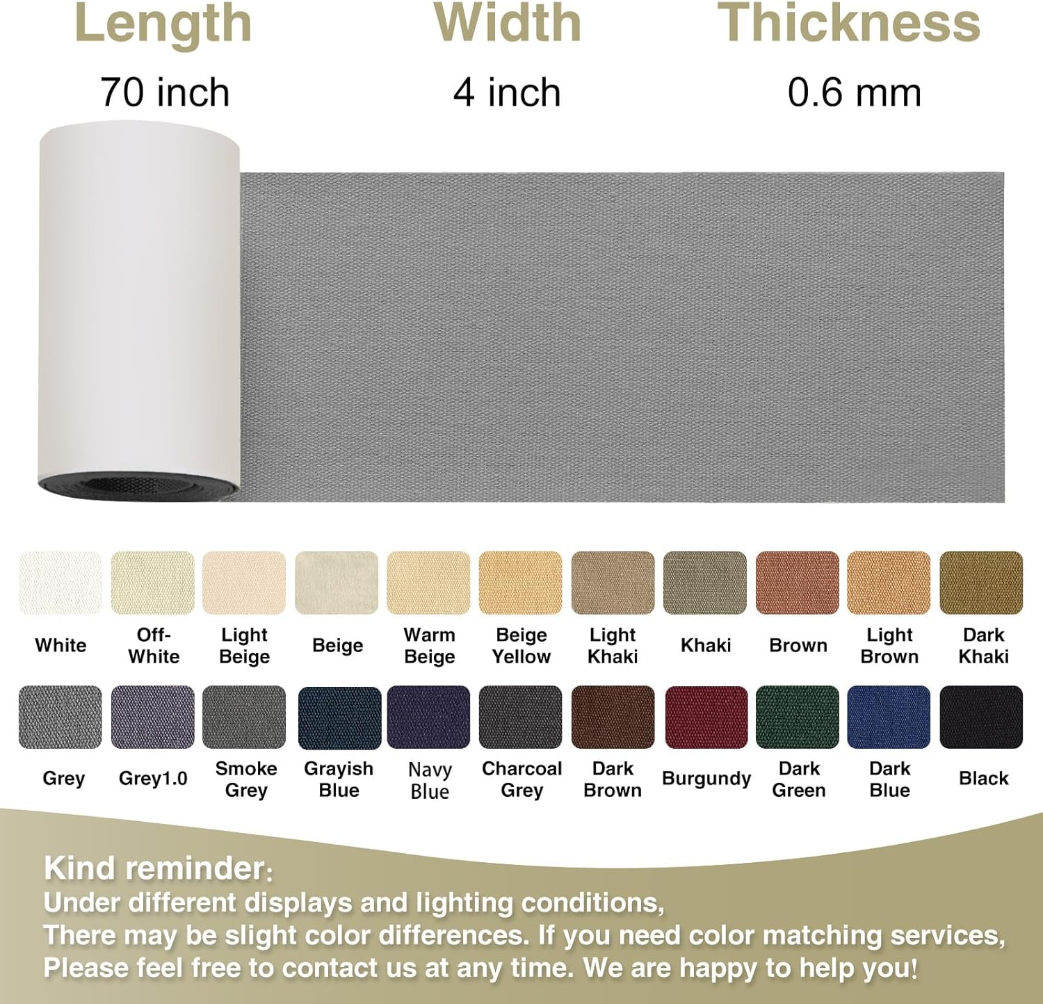 Canvas Repair Tape 4×70 Inch Waterproof Self-Adhesive Fabric Repair Patch for Repairing Boat