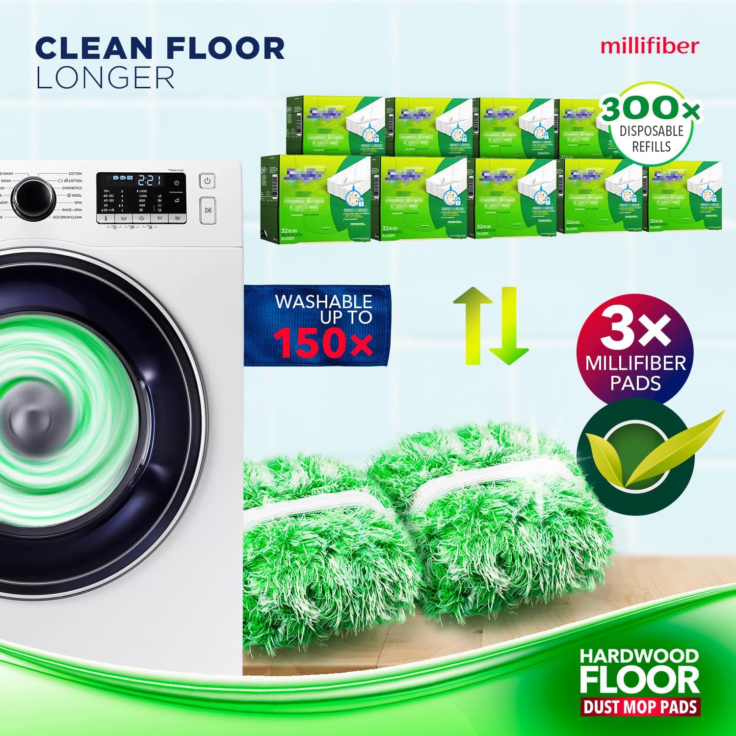 Floor Duster Refill 15x8 Inches - Pet Heavy Duty Duster Refill Compatible with All 15x8 Mop Heads