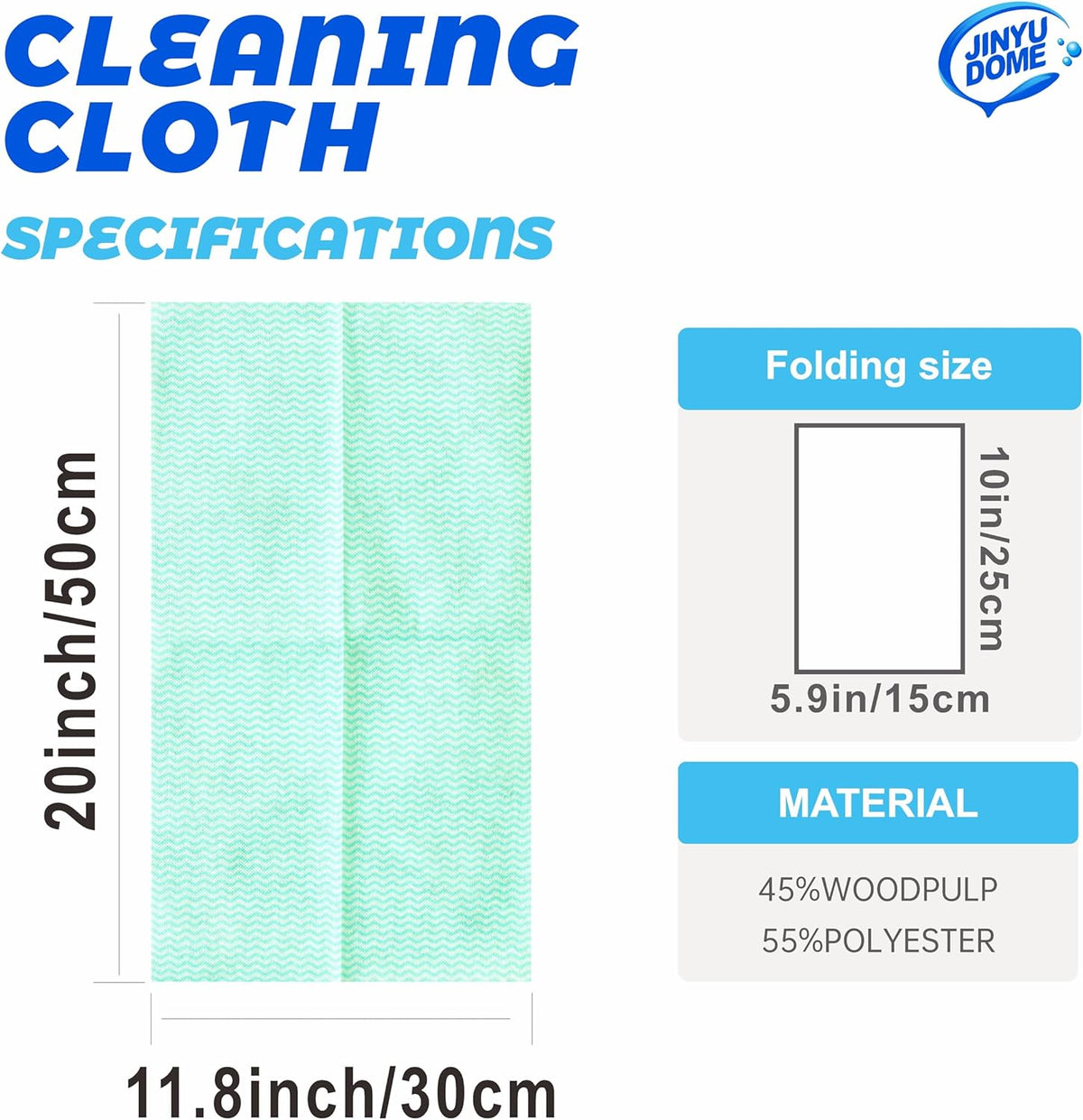 Handi Wipes Reusable Cloths, Green Disposable Kitchen Cleaning Towel Roll, Heavy Duty J Cloth,50