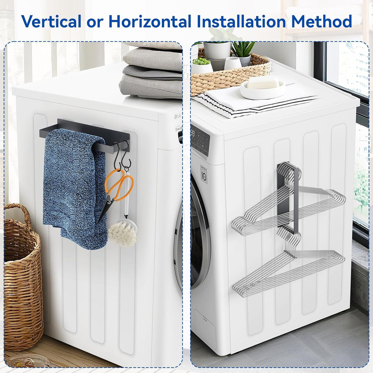 Magnetic Dryer Ball Holder and Magnetic Hanger Holder for Laundry Room Organization and Storage