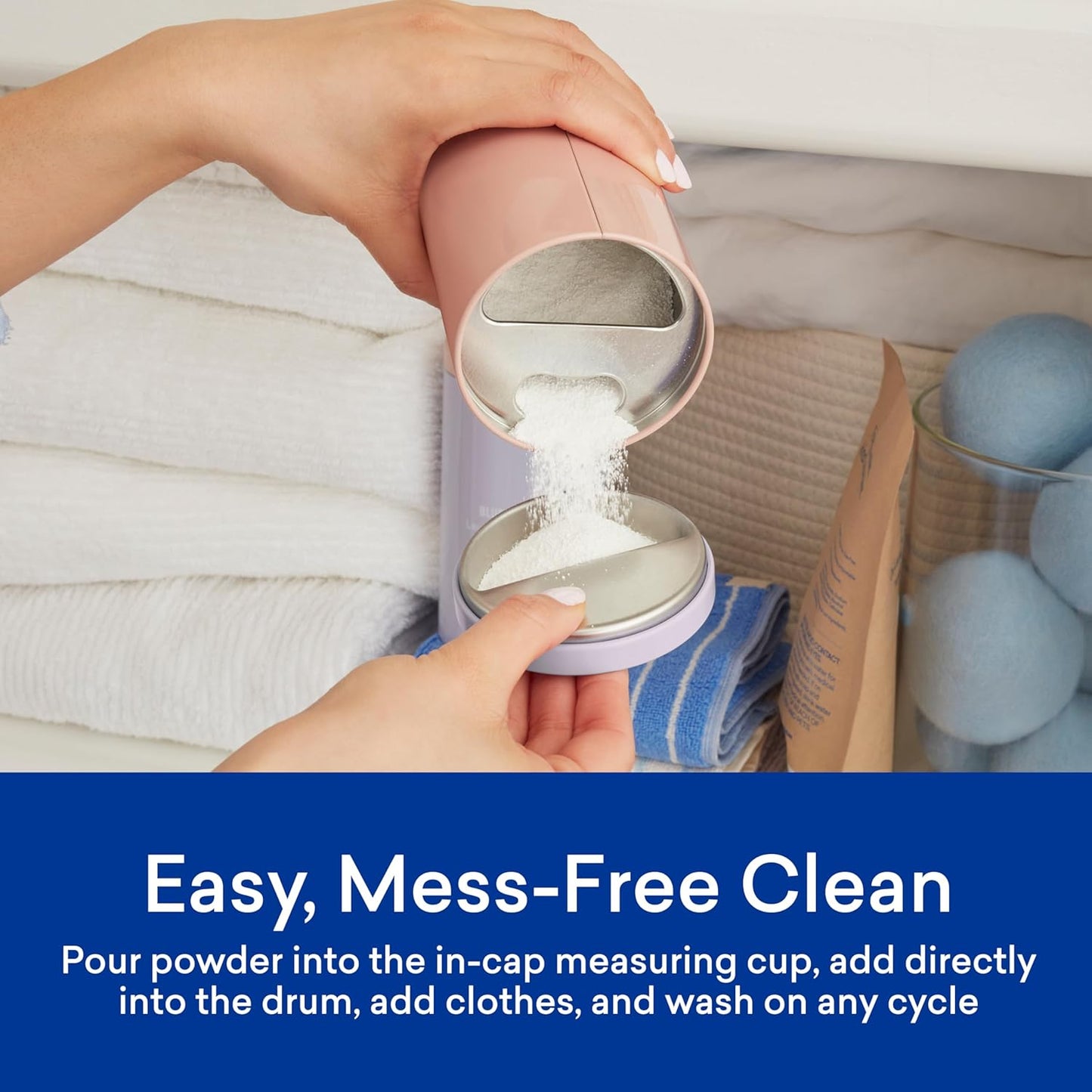 BLUELAND Oxi Laundry Booster Powder with Tin, Starter Set, Clear Skies Scent, 25 Loads, 17.6 oz