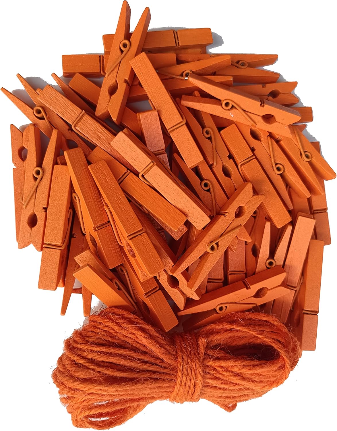 1.9 in Orange Wood Clothespins Hang Kids Artwork Craft Project Clothes Clips for Drying Bag Pegs