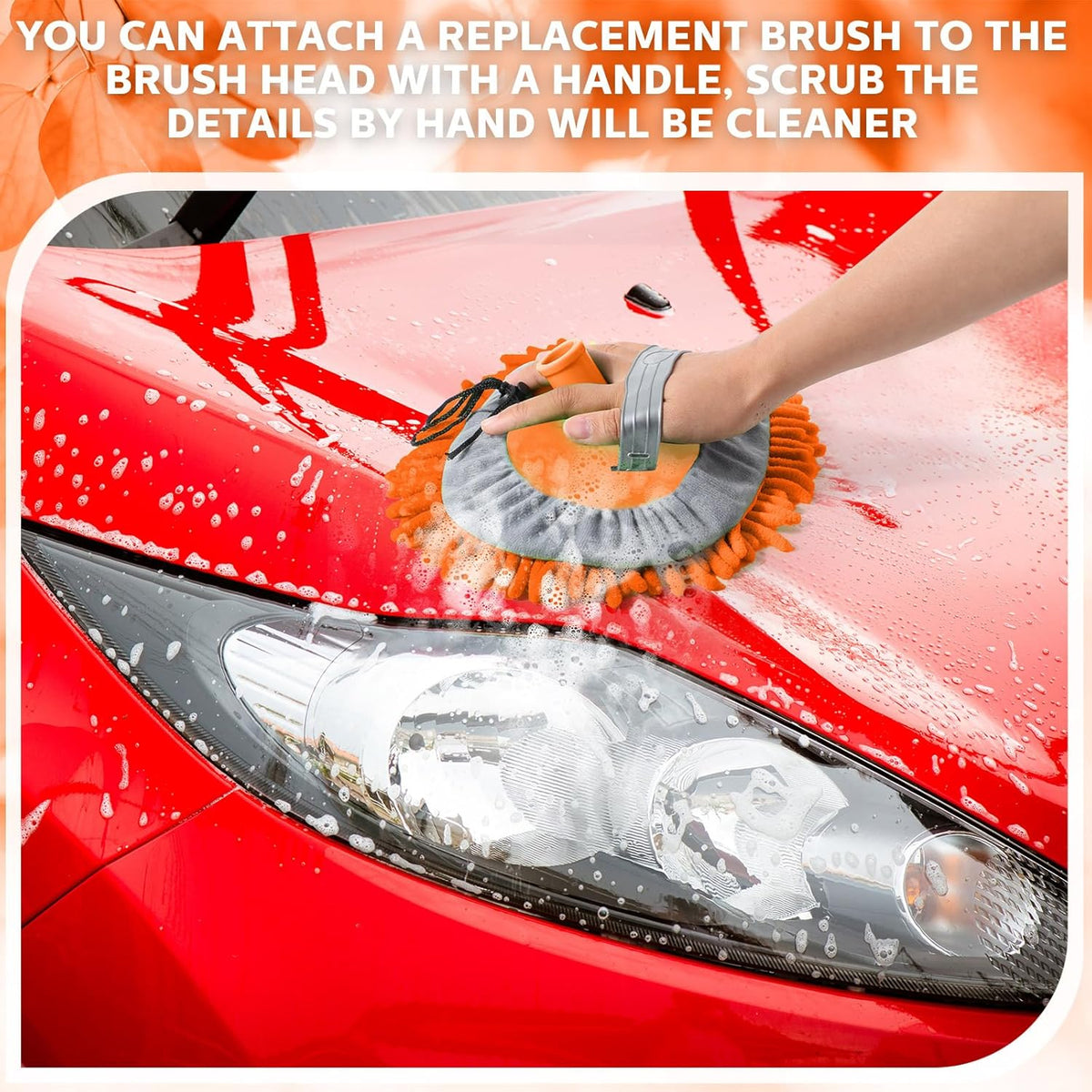Layhit 5 Pcs Car Wash Mitt Set, Brush Not Included, Microfiber Mitt Cleaning Car Truck Washing