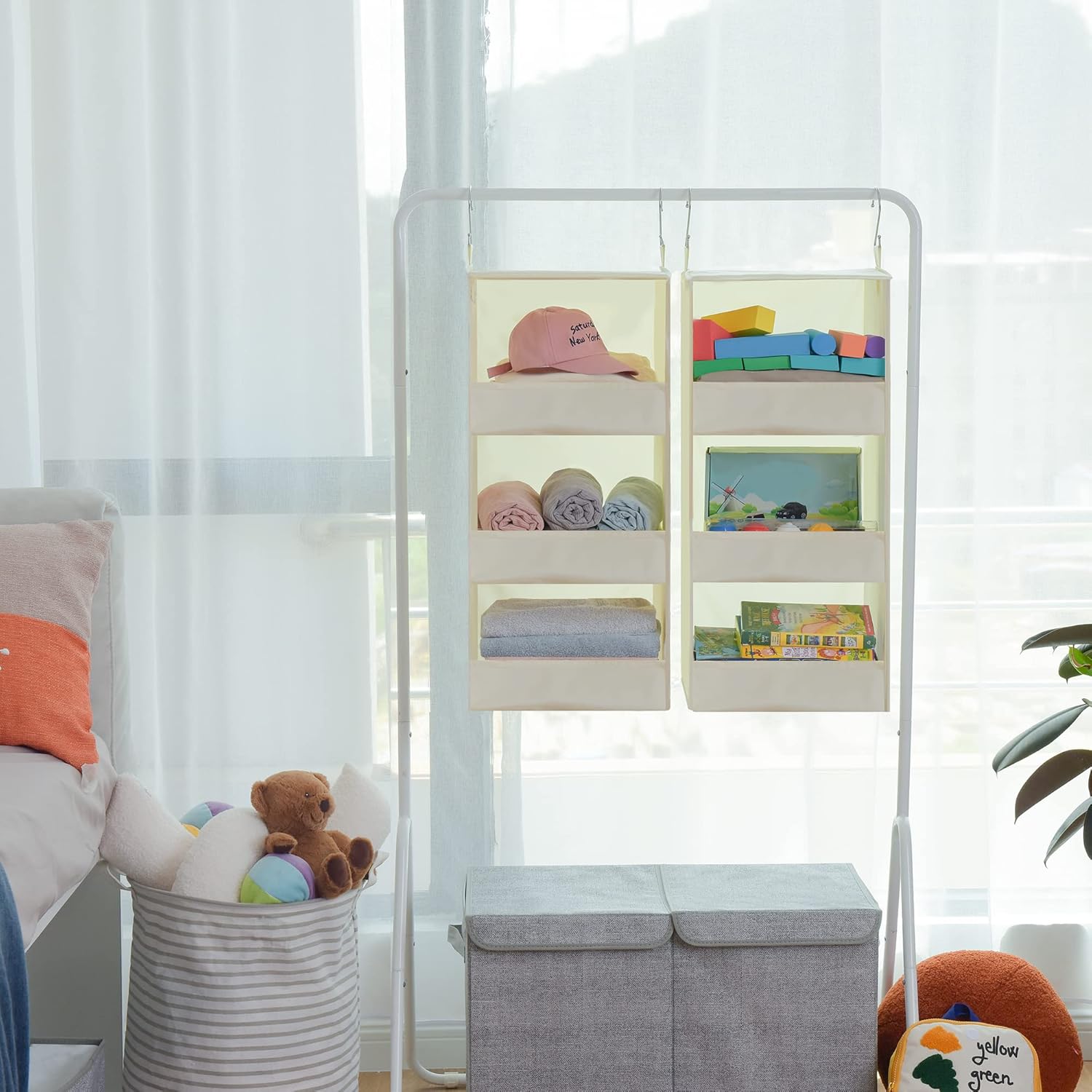 GRANNY SAYS 3-Shelf Hanging Organizer, Foldable Hanging Closet Storage, Closet Shelves Organizer