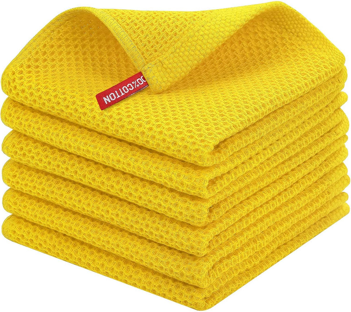 Homaxy 100% Cotton Waffle Weave Kitchen Dish Cloths, Ultra Soft Absorbent Quick Drying Dish Towels