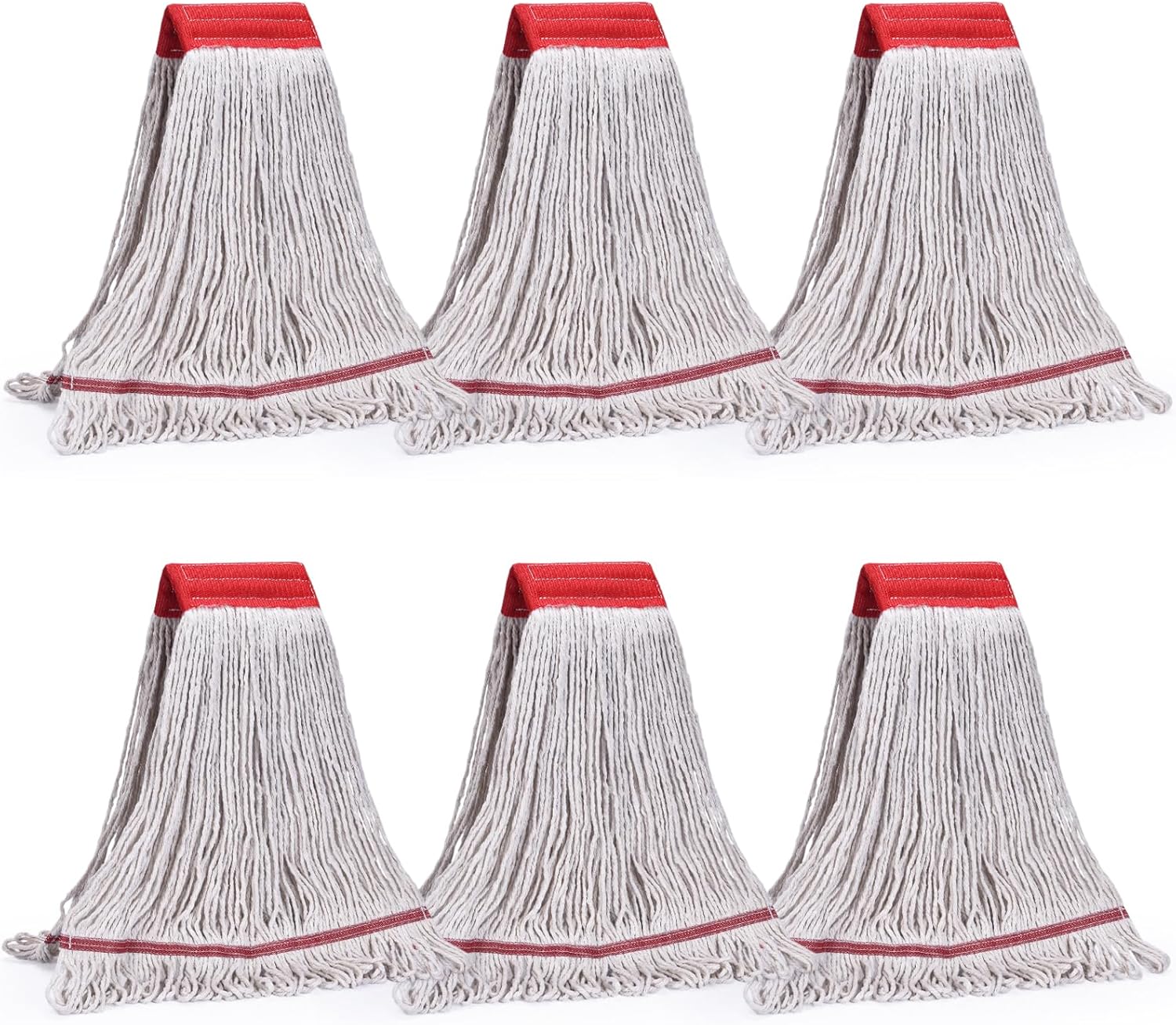 Matthew Cleaning Commercial Mop Head Replacement, 5 Inch Wide Headband, Looped End Cotton Blend