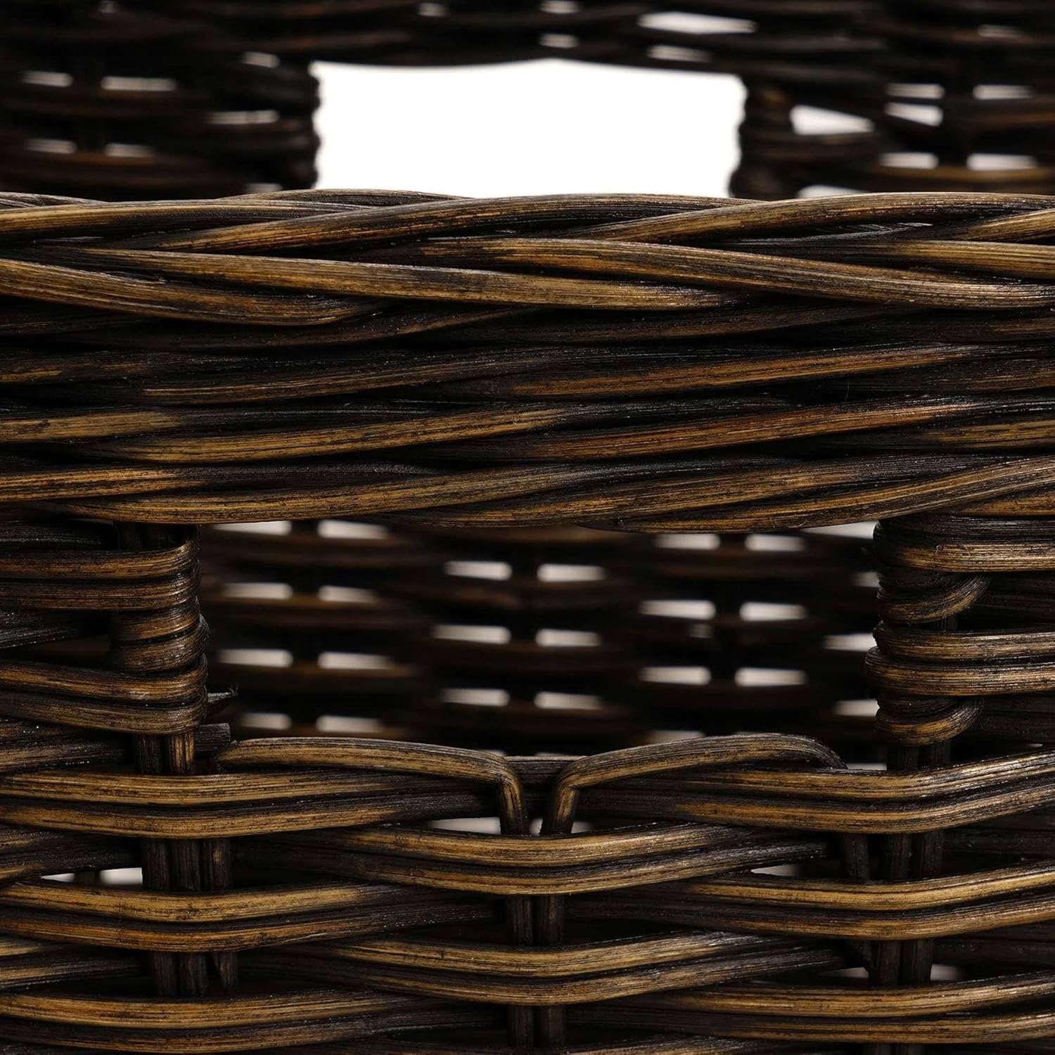 The Basket Lady Tall Rectangular Wicker Storage Basket, Large, 22.5 in L x 16 in W x 12.5 in H