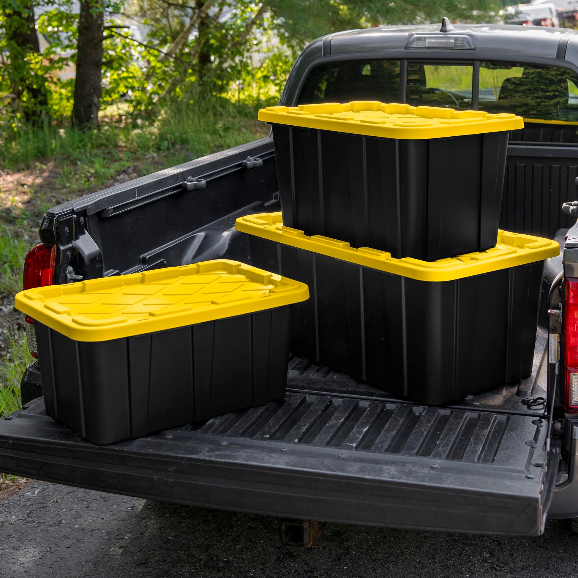 Sterilite Industrial Storage Tote with Lids for Garage, 27 Gallon, 12-Pack