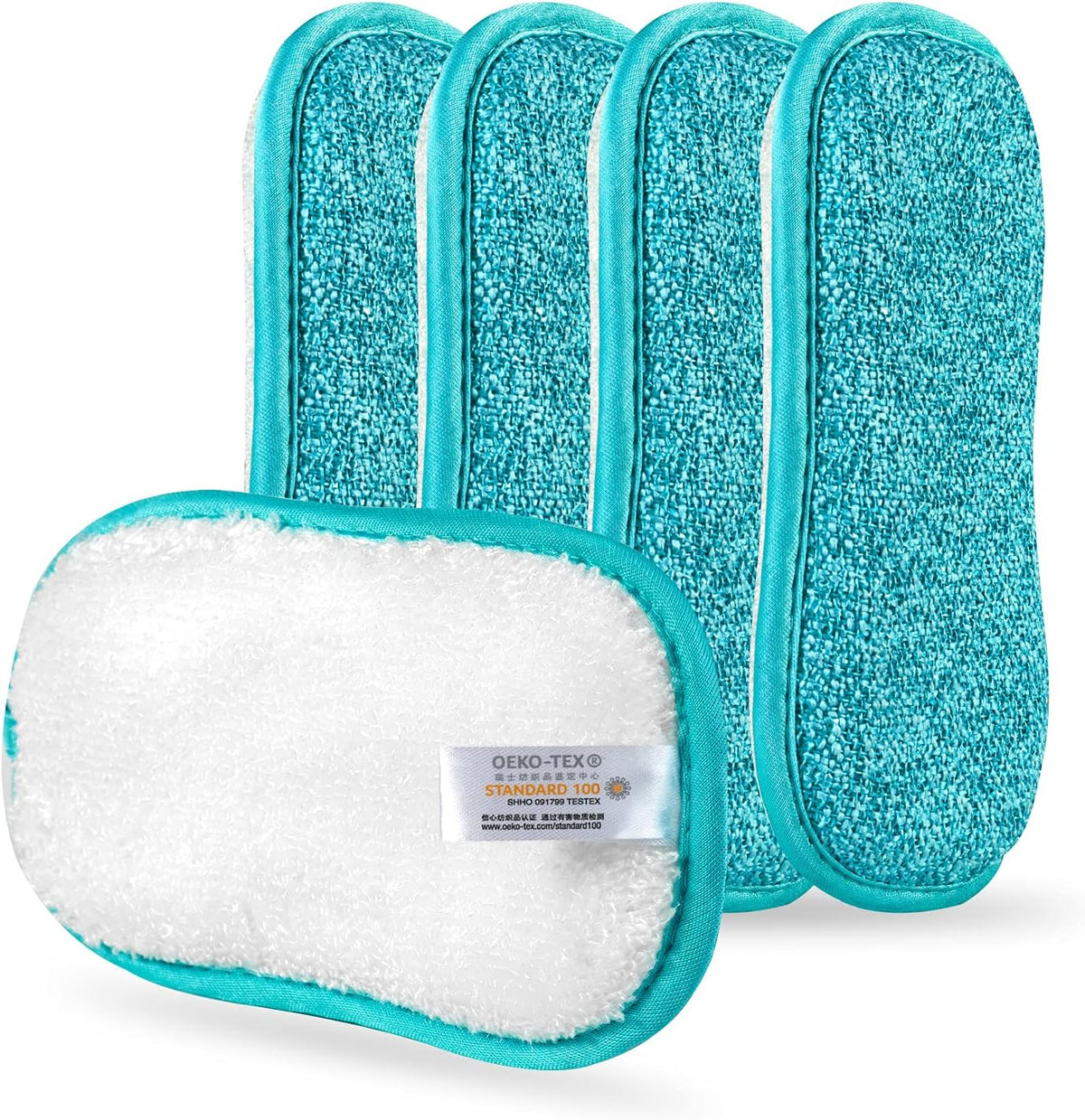 Kitchen Dish Sponge Scrubber Non Scratch, Dishcloth No Odor Reusable Washable Multipurpose Scrub