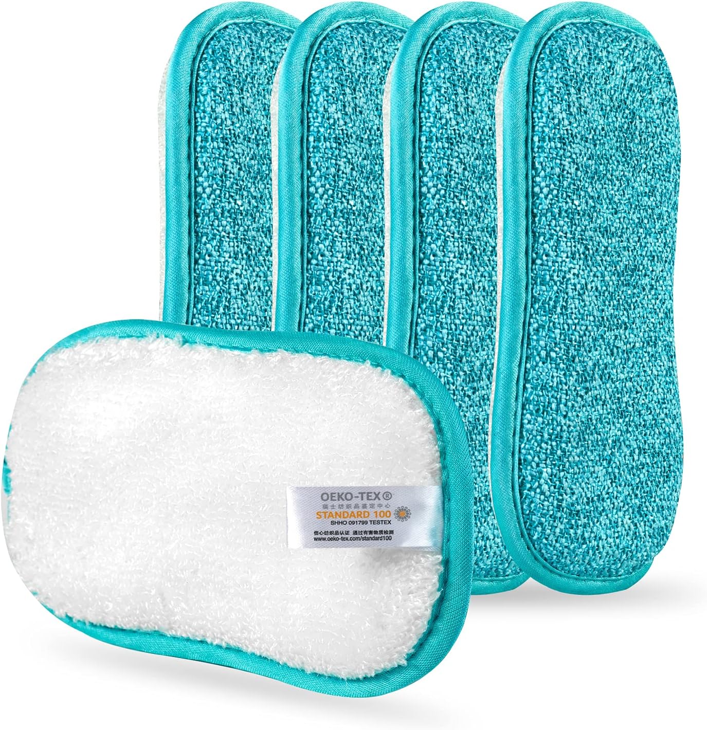 Kitchen Dish Sponge Scrubber Non Scratch, Dishcloth No Odor Reusable Washable Multipurpose Scrub