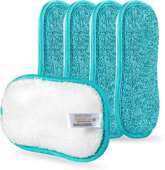 Kitchen Dish Sponge Scrubber Non Scratch, Dishcloth No Odor Reusable Washable Multipurpose Scrub