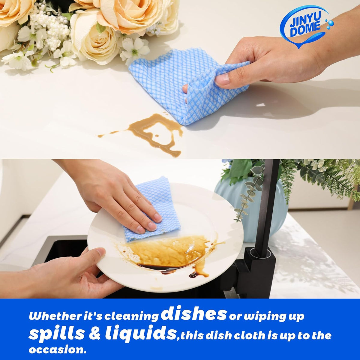 Disposable Kitchen Cleaning Cloths Dish Towels Dish Cloth Reusable Cloths for Kitchen, Bathroom
