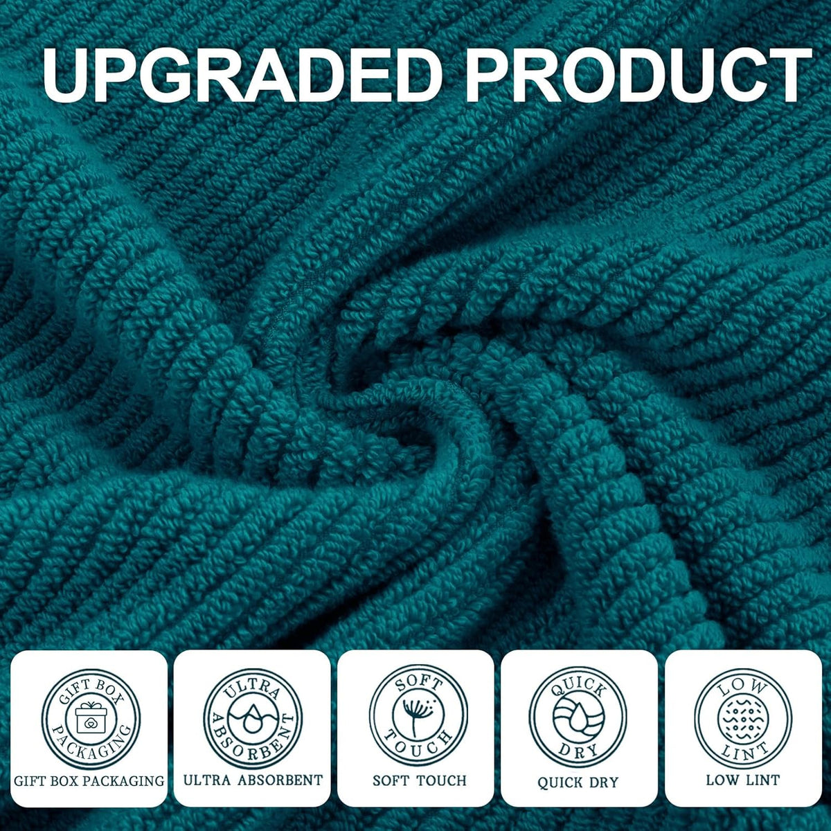 VOOVA & MOVAS Bath Towels Set of 4, Large 30" x 56" - 100% Cotton | Thick | Light Weight | Soft |