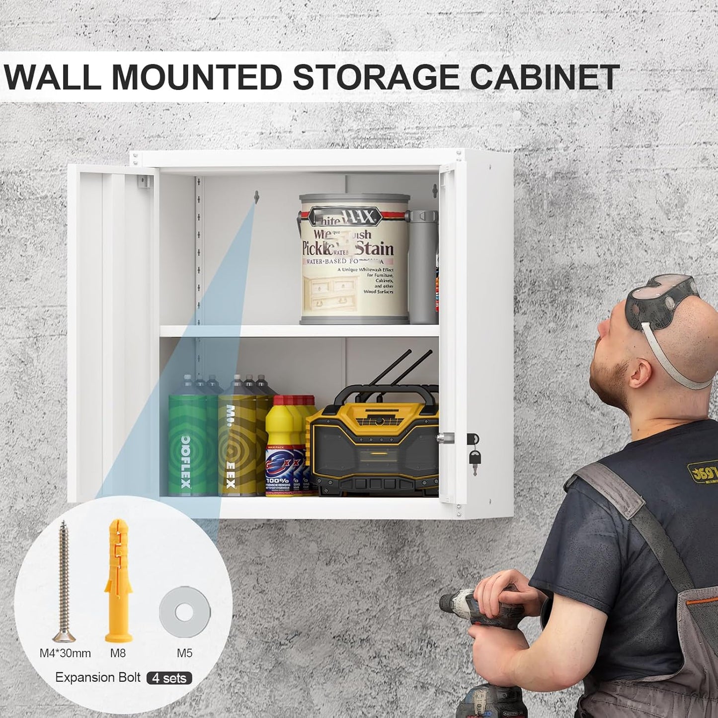 Metal Wall Cabinet,Garage Wall Mounted Cabinets,Steel Locking Cabinet,Metal Wall Cabinets for