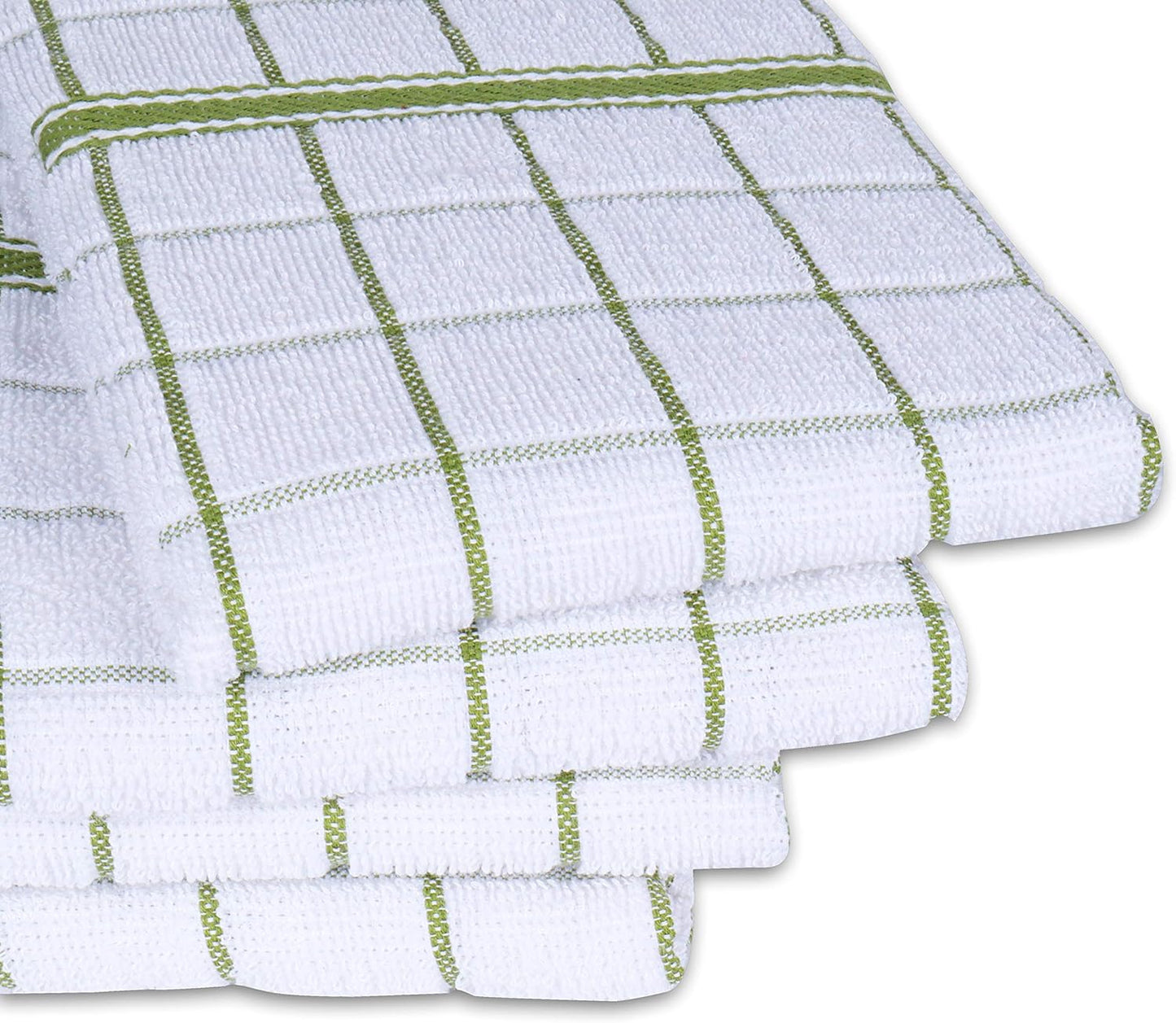 AMOUR INFINI Terry Cotton Kitchen Towels 4-Pack - Large 18 x 28 Inch, Absorbent & Soft Dish Towel