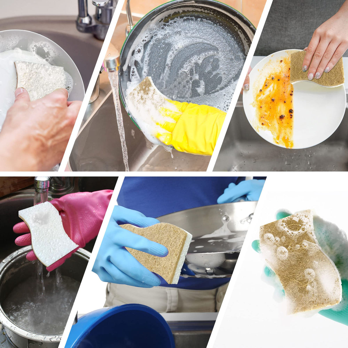 KICKLEEN 9 Pack Biodegradable Natural Kitchen Sponge Dish Sponges