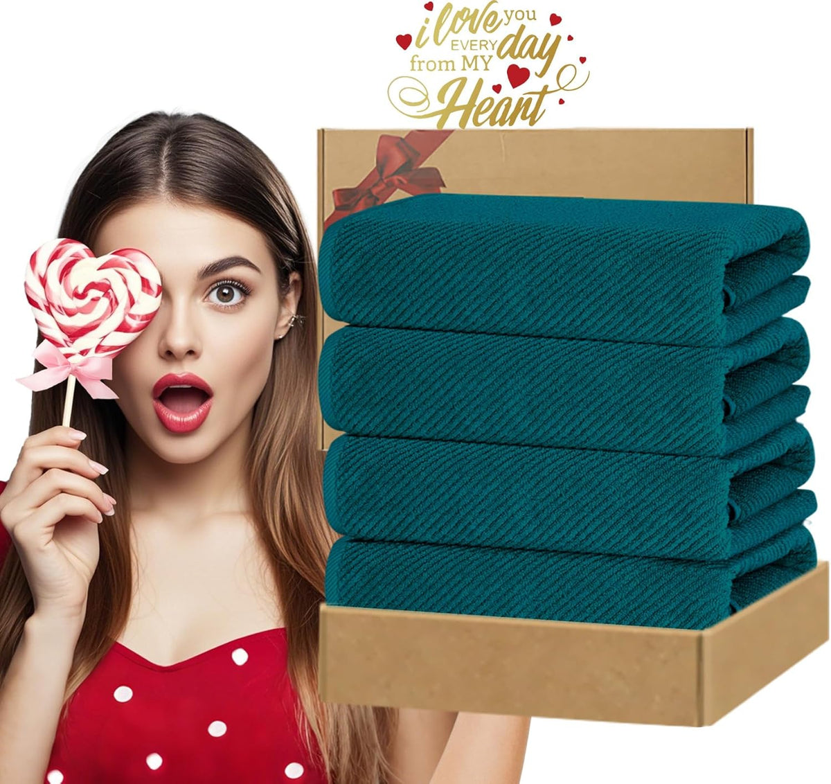 VOOVA & MOVAS Bath Towels Set of 4, Large 30" x 56" - 100% Cotton | Thick | Light Weight | Soft |