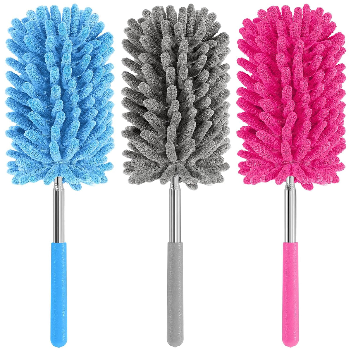 Mini Duster for Cleaning, 360° Bendable Hand Dusters with Extension Pole, Washable Small Duster for