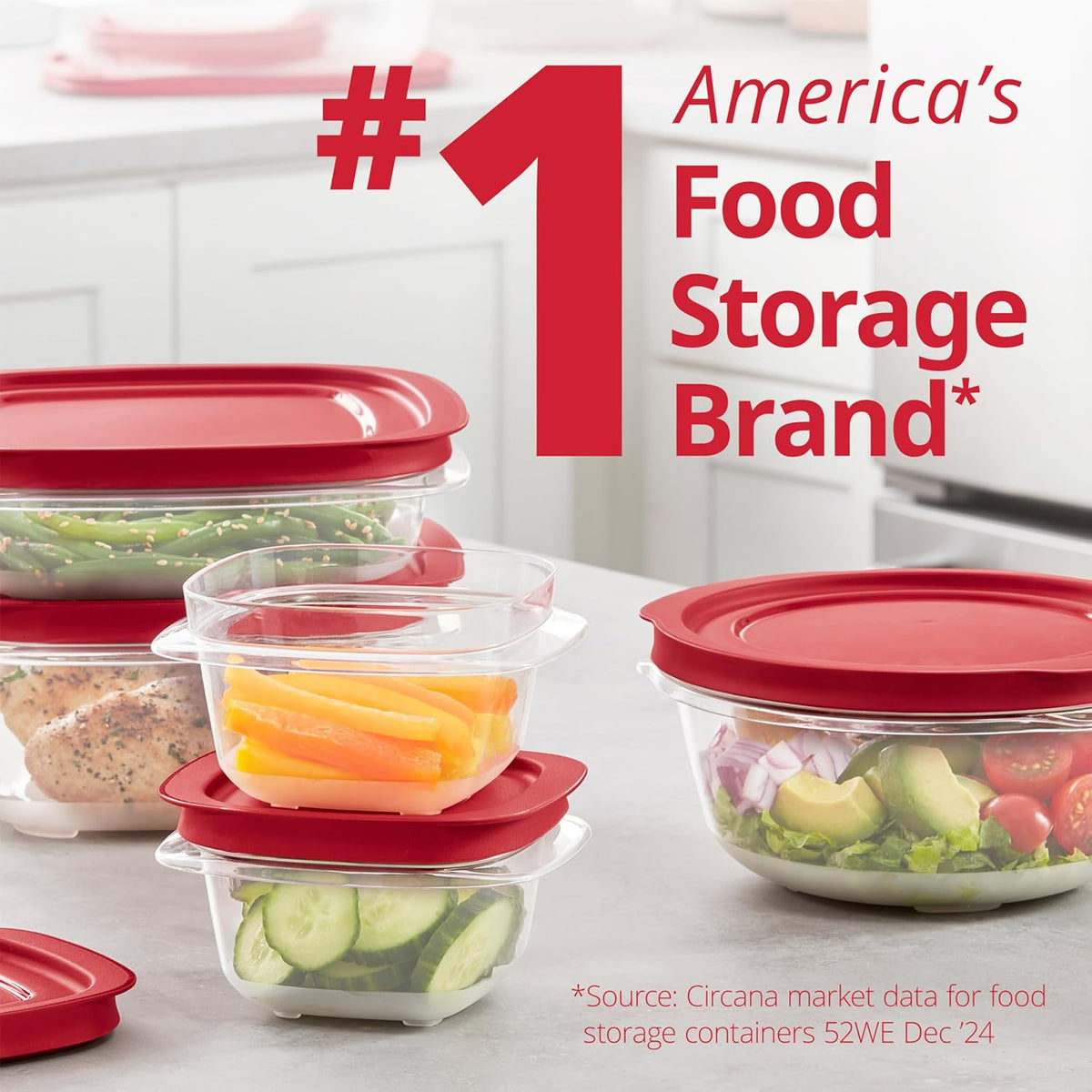 Rubbermaid EasyStore Rectangle, Square, and Round Containers, 34-Piece Set, Food Storage