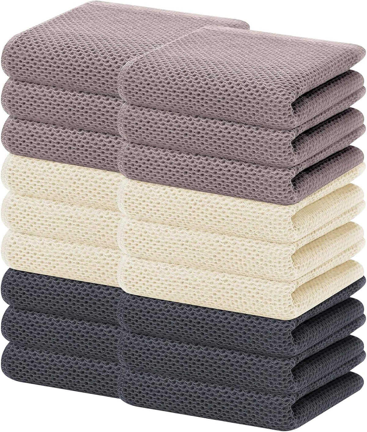 Homaxy 100% Cotton Waffle Weave Kitchen Dish Towels, Ultra Soft Absorbent Quick Drying Cleaning