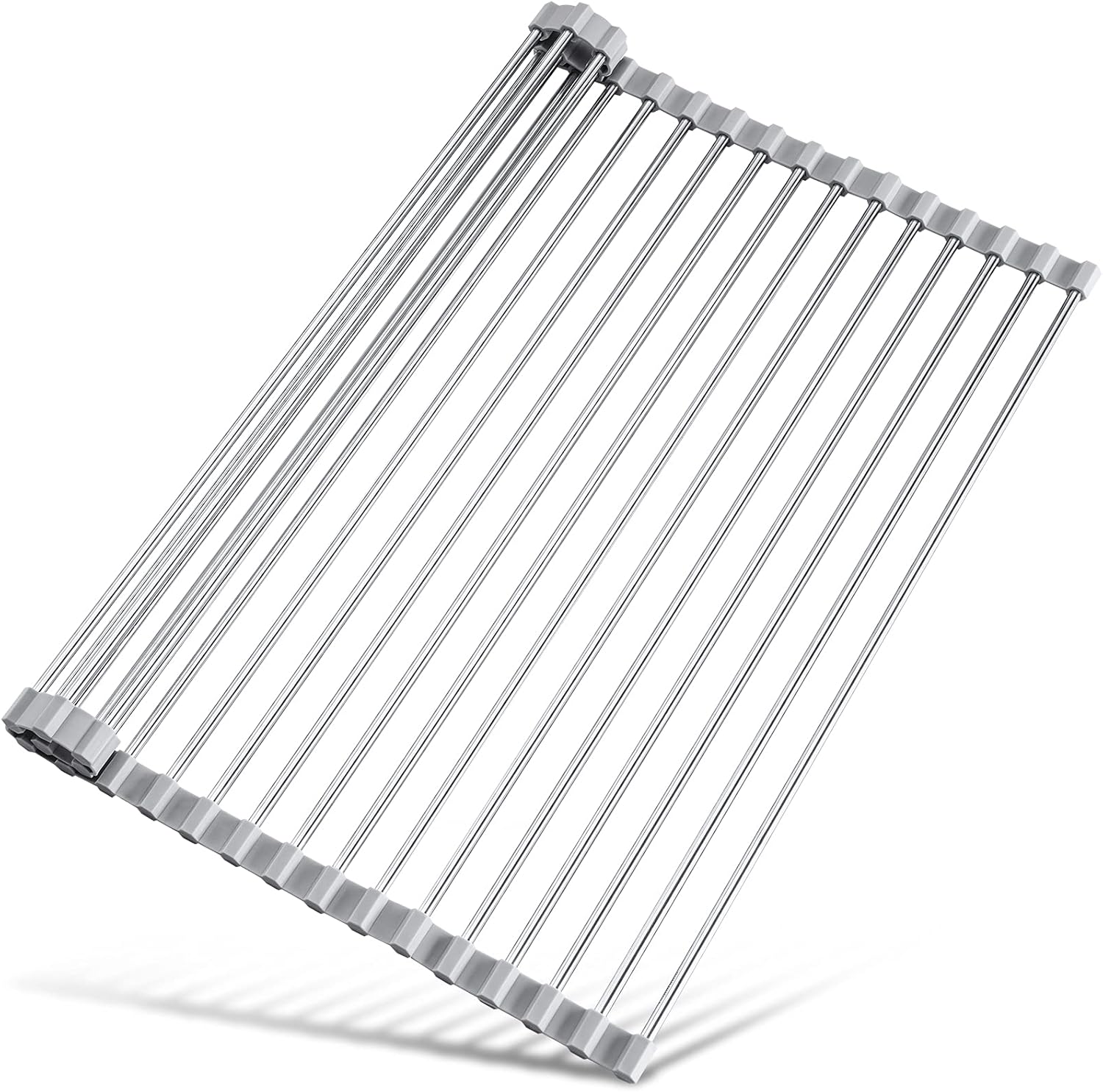Tomorotec 17.7" x 12.5" Roll Up Dish Drying Rack Over Sink Drying Rack Sink Cover Kitchen Sink
