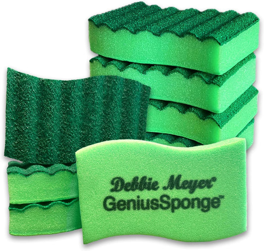 Debbie Meyer GeniusSponges-8 Scrubber Sponges with Built-in Odor Blocking Properties | Non-Scratch
