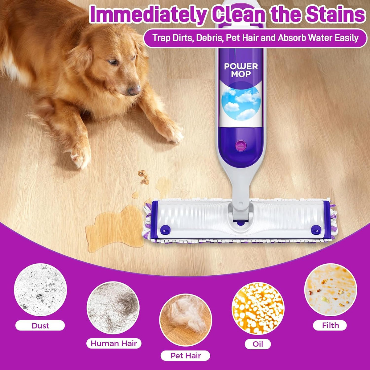 20 Pack Power Mop Pads Refills Compatible with Swiffer Power Mop Refills,Disposable Microfiber