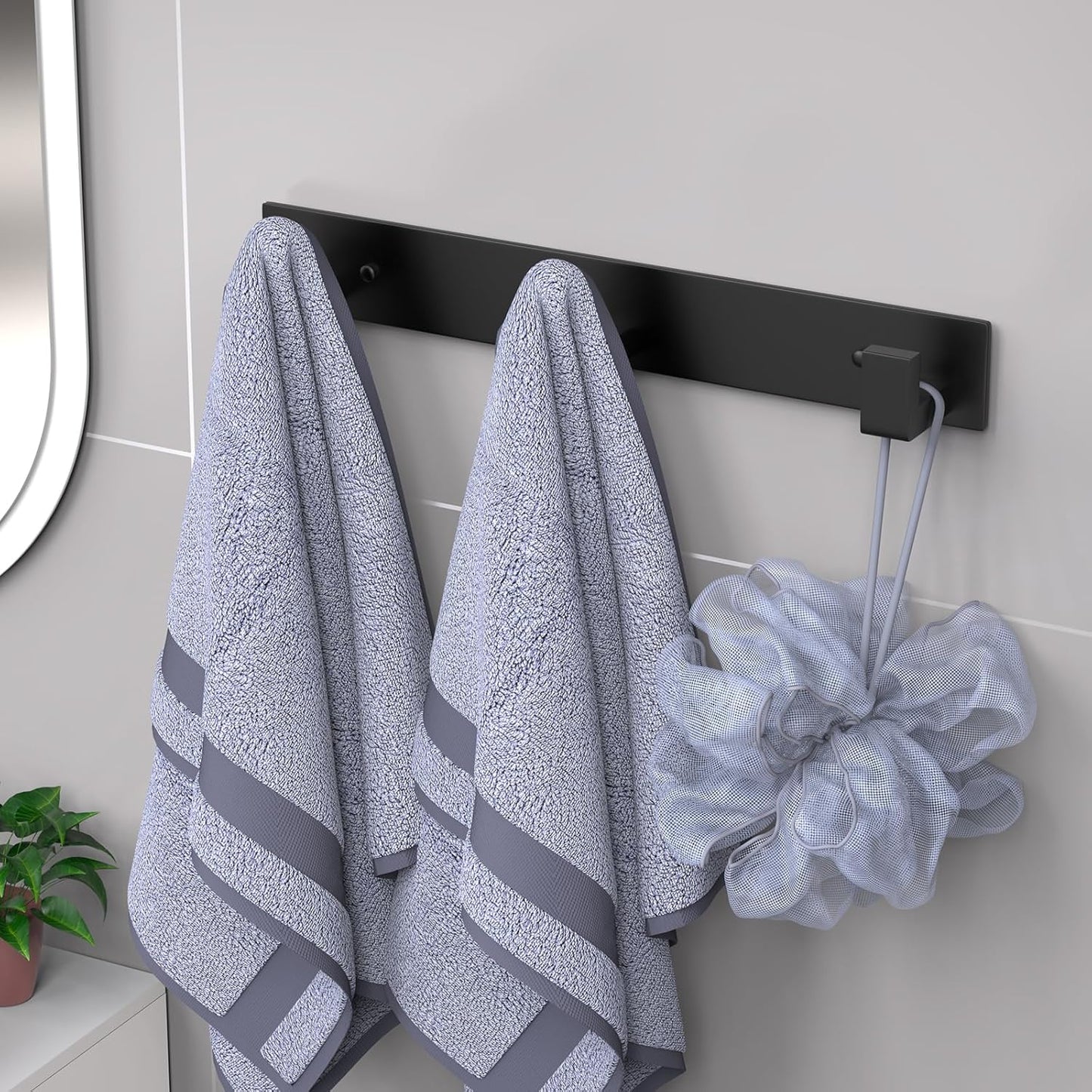 PMMASTO Wall Mounted Coat Hooks- Stainless Steel Rust-Resistant Bathroom Hangers for