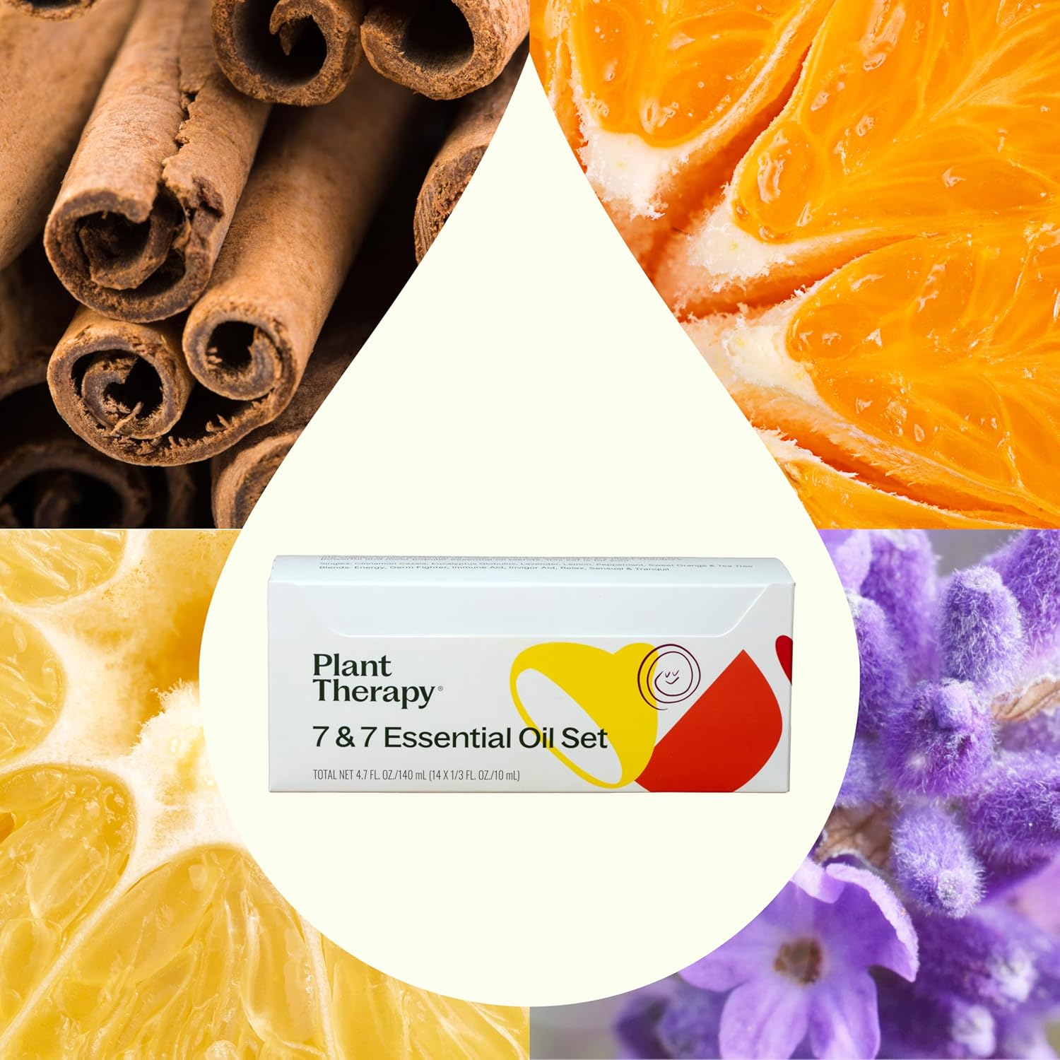 Plant Therapy 7 & 7 Essential Oils Set 7 Single Oils: Lavender, Peppermint & More, 7 Synergy Blends