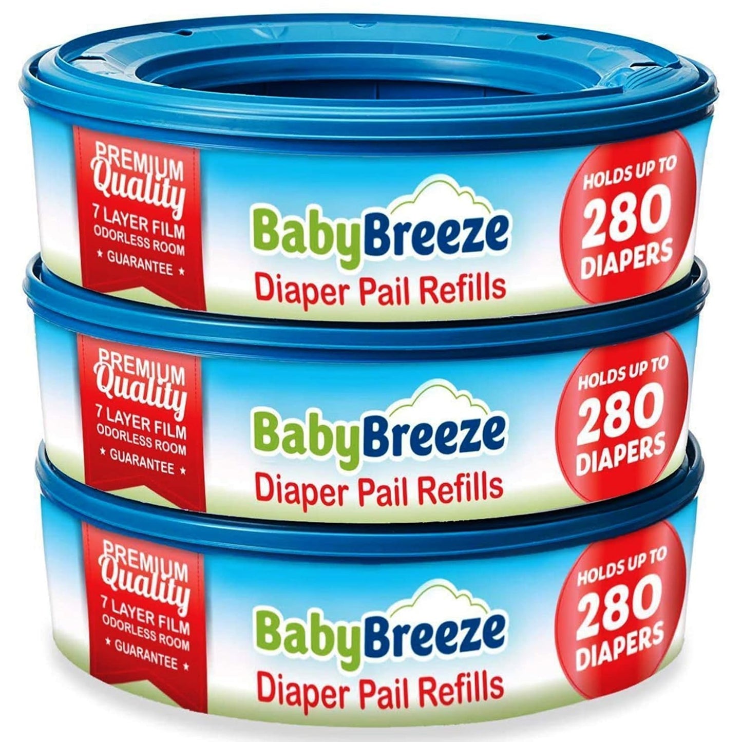 BabyBreeze Diaper Pail Refill Bags Compatible with Playtex Diaper Genie Pails Odor Absorbing Diaper