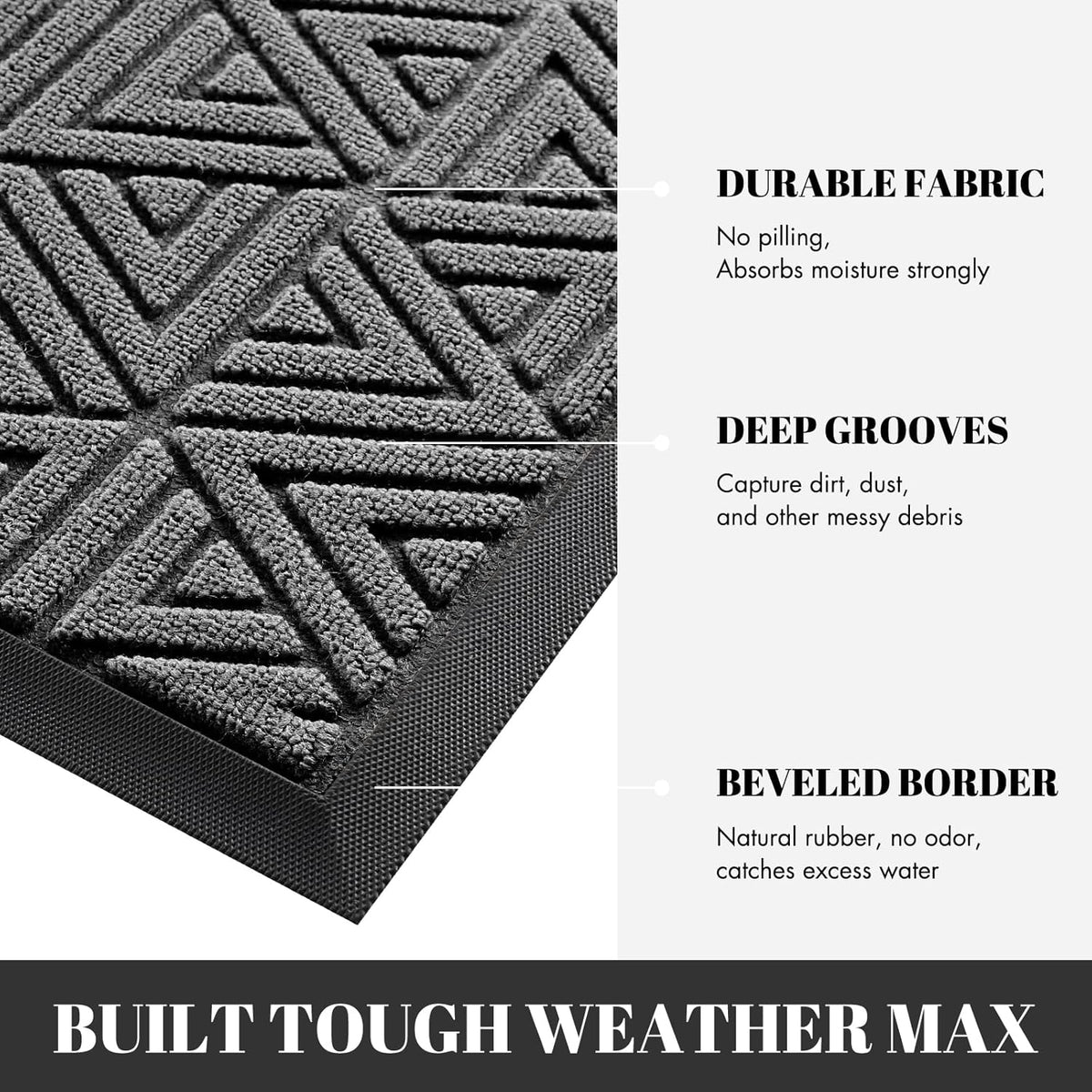 Yimobra Outdoor Mats for Front Door 29.5x17, All-Weather Waterproof Non-Slip Outdoor Door Mat