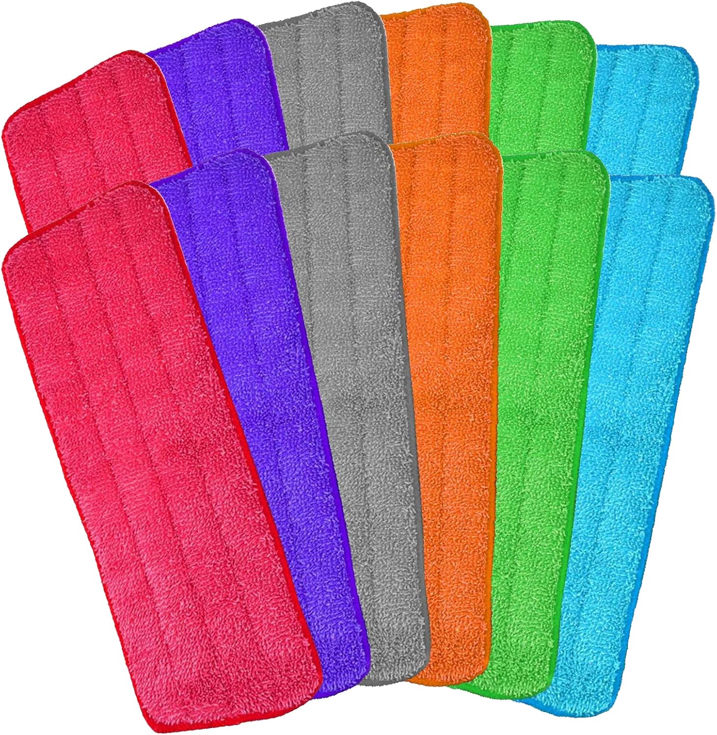 Microfiber Mop Pads, 18.5 x 6.3 Inch Reusable and Washable Spray Mop Pads, Wet and Dry Household