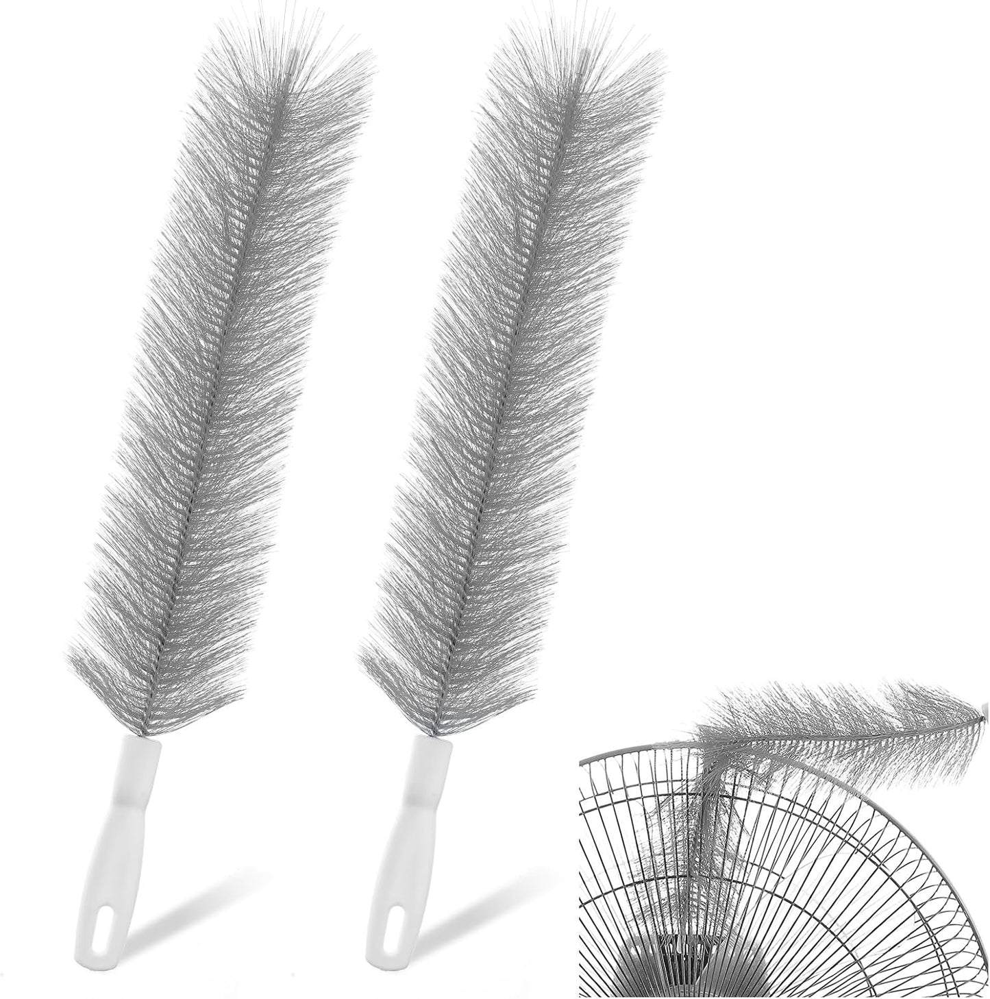 2 Pcs Fan Cleaner Brushes, Bendable Fan Cleaning Brush Cobweb Duster Set Microfiber Head Washable