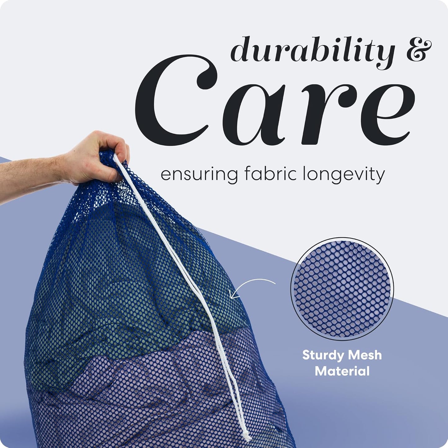 Handy Laundry Mesh XL Laundry Bags - Pack of 2 - Durable, Machine Washable with Secure Drawstring