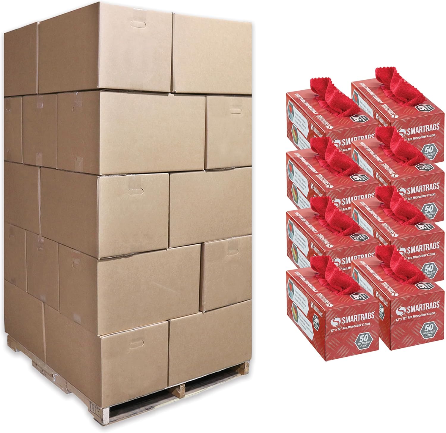Arkwright Smart Rags in Box - (Pallet of 14400) Lint Free Microfiber Cleaning Cloth, Scratch &