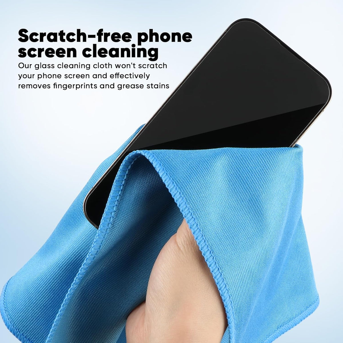HOMEXCEL Microfiber Glass Cleaning Cloth 12 PK, Lint Free Streak Free, Reusable Cleaning Cloth for