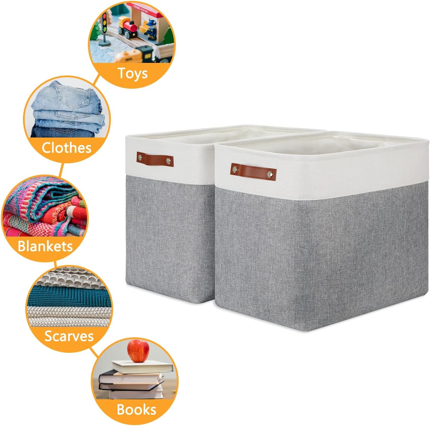 DULLEMELO Extra Large Storage Baskets, Fabric Storage Bins for Organizing Shelves Nursery Toys