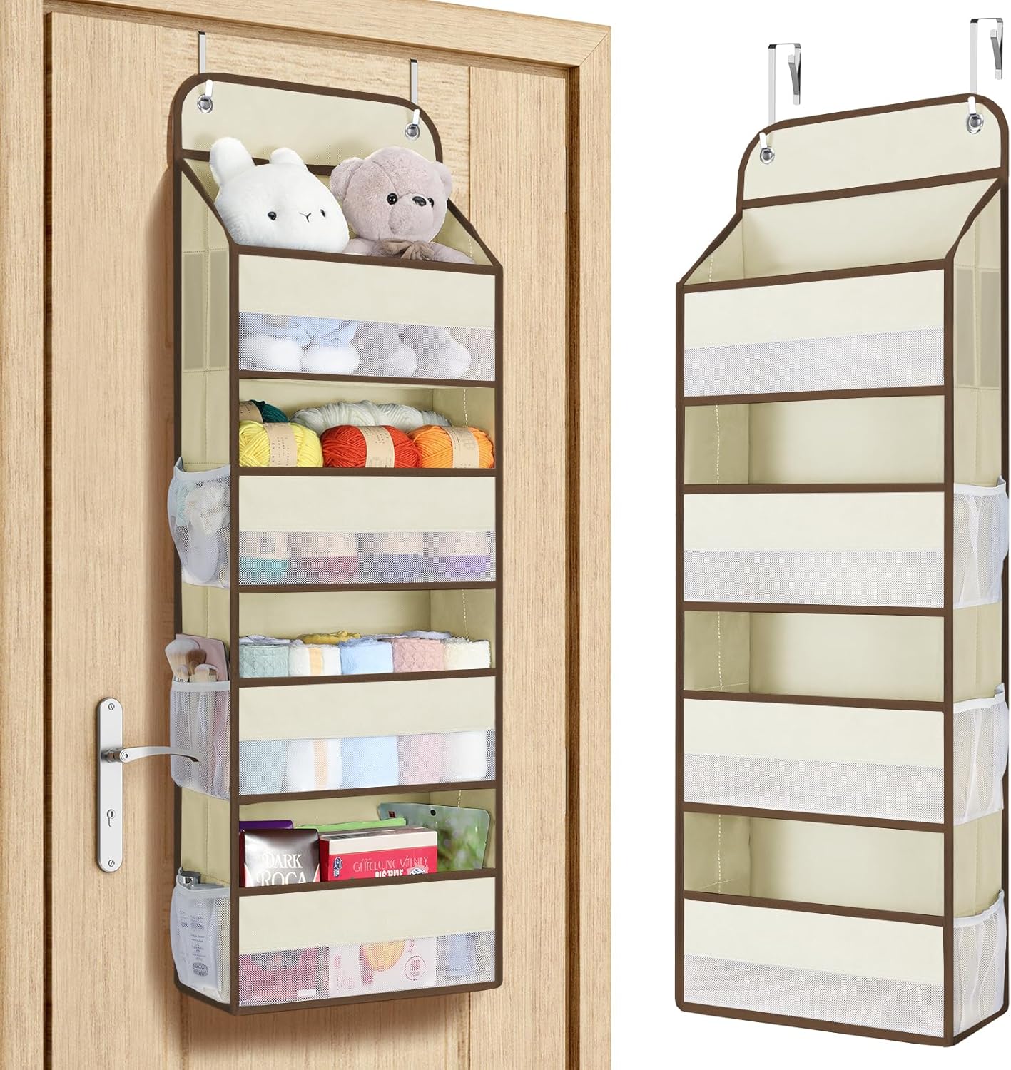 Yecaye Over The Door Organizer, Heavy Duty Hanging Organizers and Storage with 4 Large Capacity