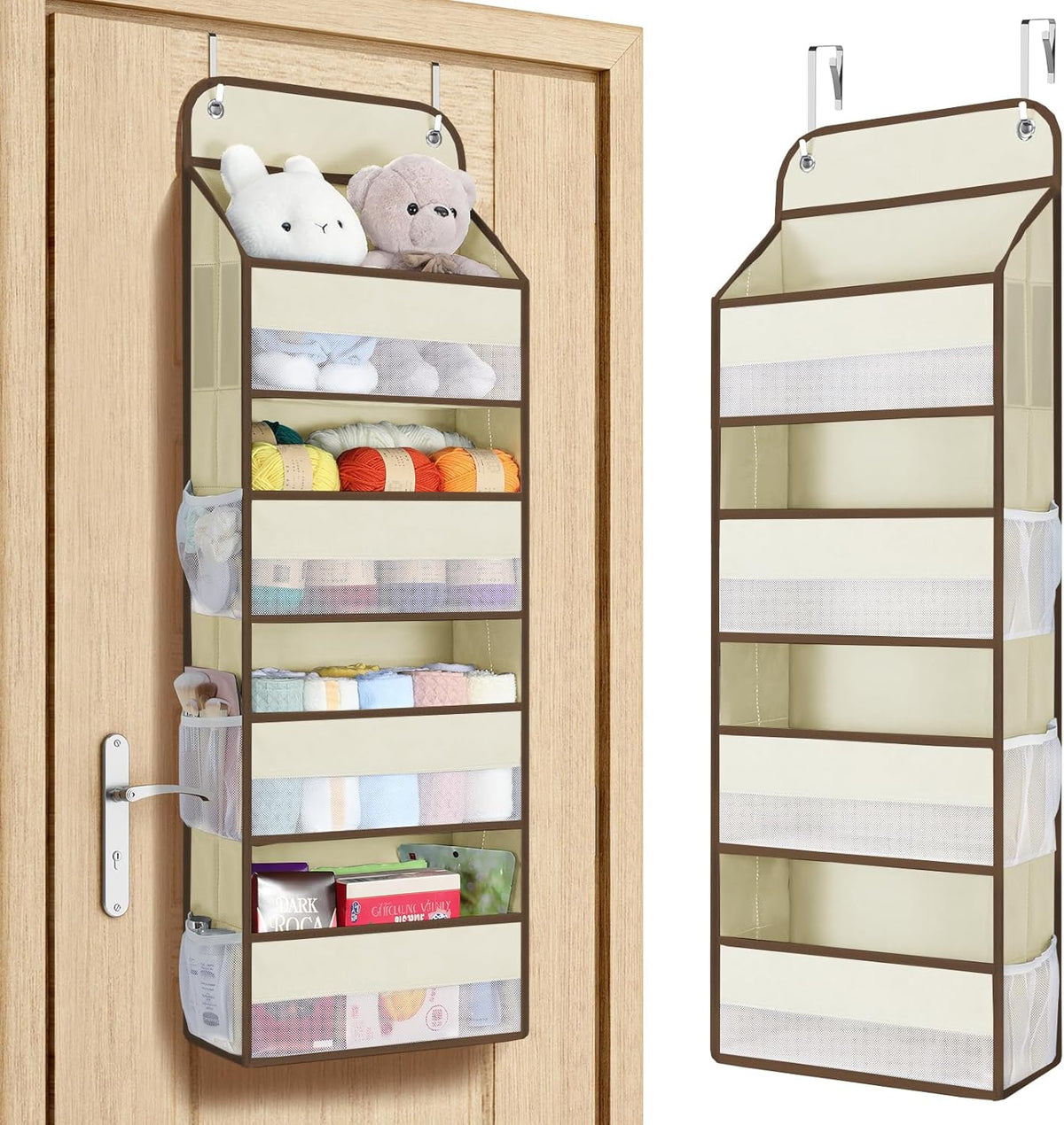 Yecaye Over The Door Organizer, Heavy Duty Hanging Organizers and Storage with 4 Large Capacity
