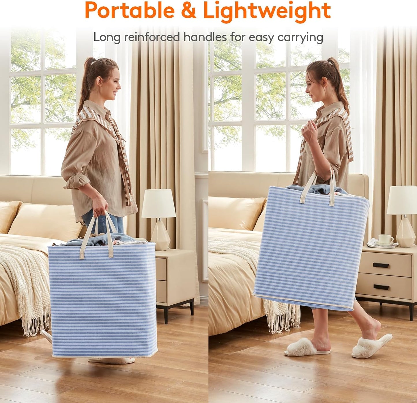 Lifewit 2 Pack Laundry Hamper Large Collapsible Laundry Baskets, Freestanding Waterproof Clothes