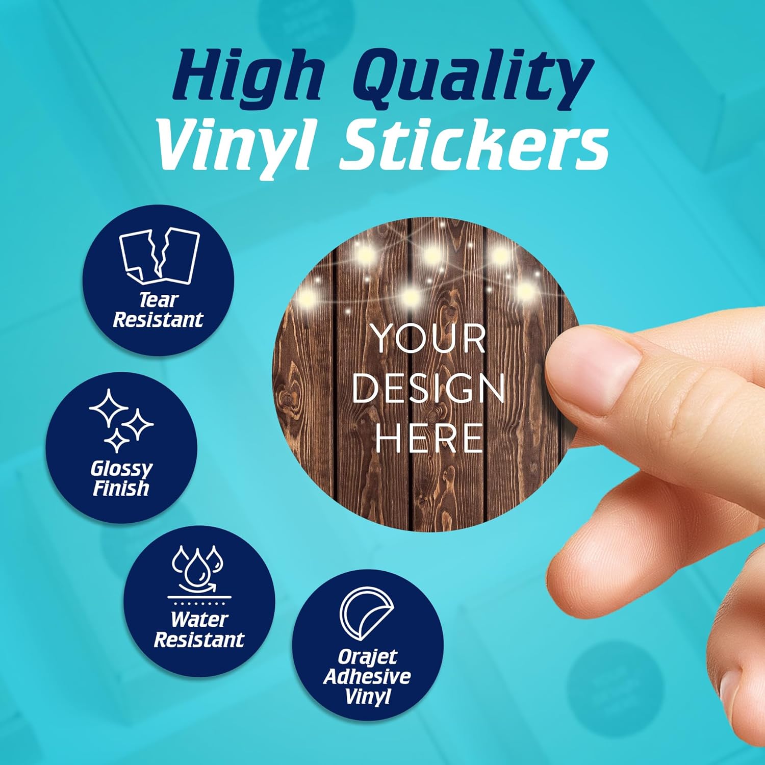 5-1000 Custom Vinyl Stickers - Upload Your own Image, Text, Design, Logo - Personalized Logo Labels