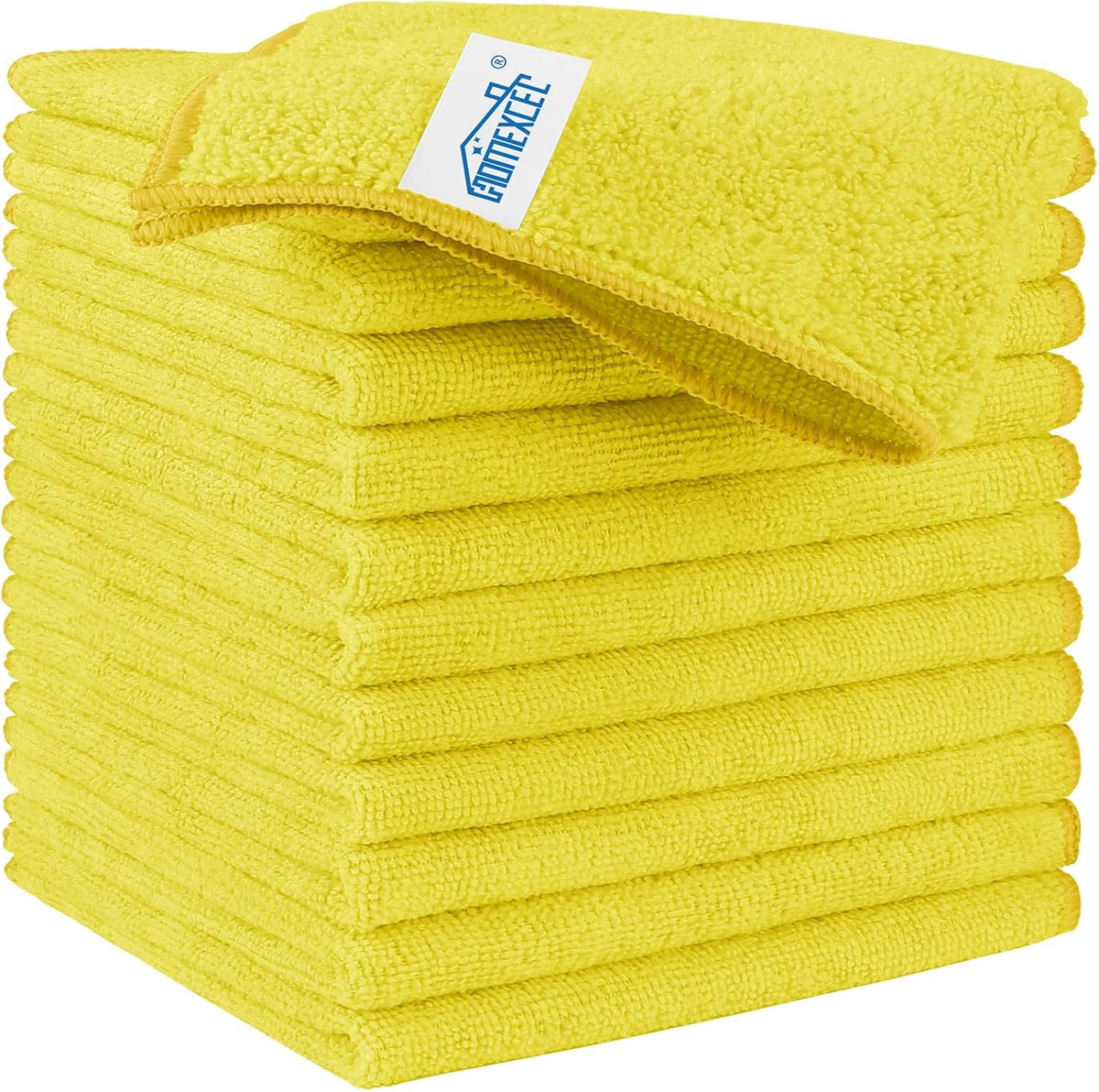 HOMEXCEL Yellow Microfiber Cleaning Cloth, 12 Pack Premium Microfiber Towels for Cars, Lint Free