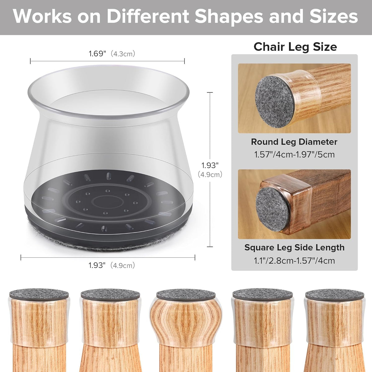 24PCS Upgraded Silicone Chair Leg Floor Protectors for Hardwood Floors, Furniture Sliders for Chair