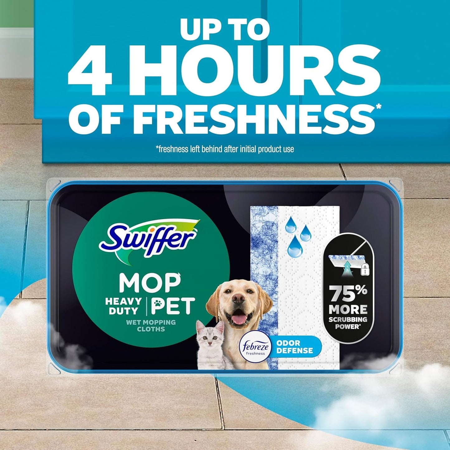 Swiffer Sweeper Pet Heavy Duty Multi-Surface Wet Cloth Refills for Floor Mopping and Cleaning