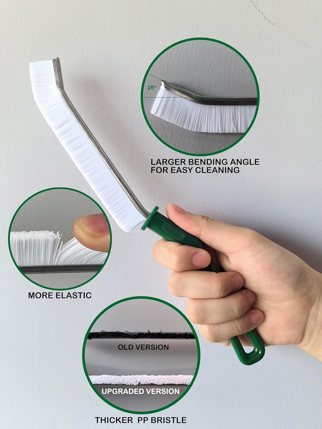 New Crevice Cleaning Brush, Hard-Bristled Washing Brush, Corner Edge Cleaning Brush