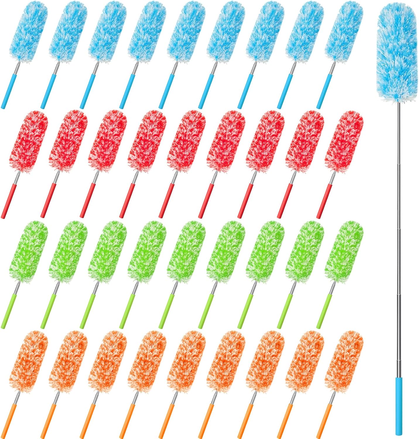 Tanlade 36 Pcs Microfiber Feather Duster for Cleaning 13-31 Inch Extendable Cobweb Dusters Ceiling