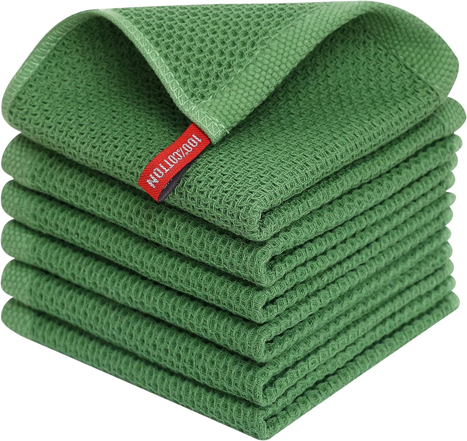 Homaxy 100% Cotton Waffle Weave Kitchen Dish Cloths, Ultra Soft Absorbent Quick Drying Dish Towels