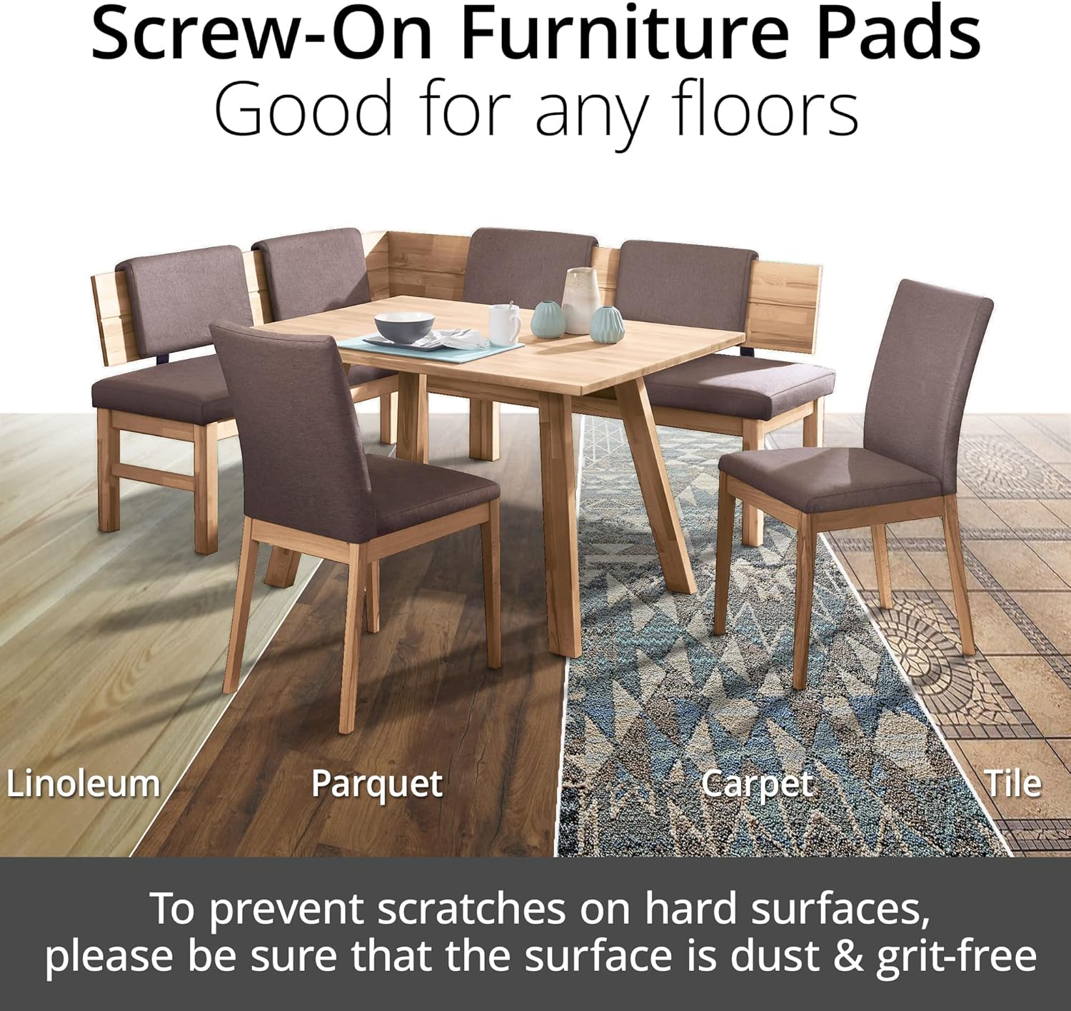 Chair Glides X-PROTECTOR – 8 PCS 1" Furniture Glides – Screw-On Chair Sliders – Premium Chair Leg